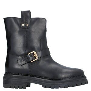 Sergio Rossi Black Biker Ankle Boots 36.5 Like New